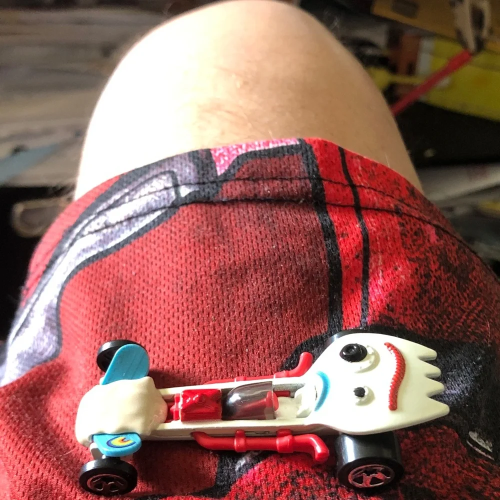 Toy Character Race Car - White, Red, Blue